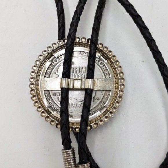 1973 National Scout Jamboree Silver BSA Braided Necklace Adjustable 16" NEW - Picture 3 of 5